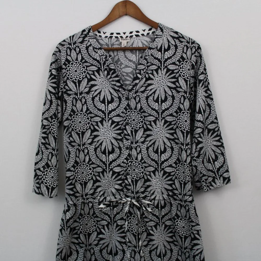 Hatley Black & White Drawstring Dress - Picture 2 of 16